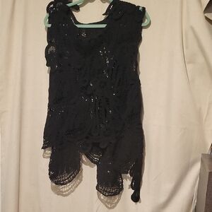 Commense Black Lace Detail Garment